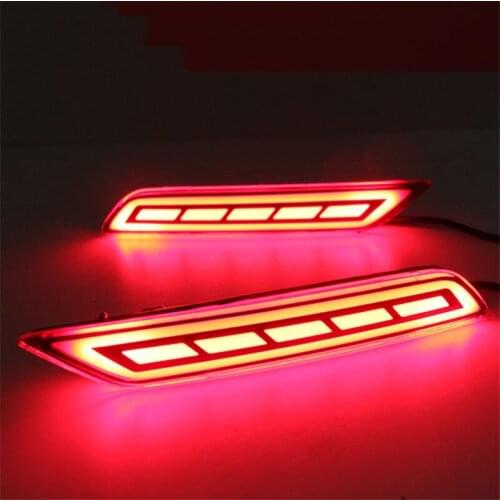 2Pcs LED rear bumper lights brake tail light reflector light rear lamp Turn signal For Honda City 2014 2015 2016