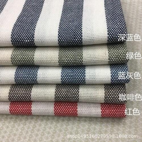 3m/lot Wide Stripes Sofa Fabric Linen Cotton Polyester Hemp Cloth Pillow Window Curtain Mat Bedding Set Home Decoration