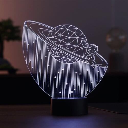3D Saturn Girl Led Night Light