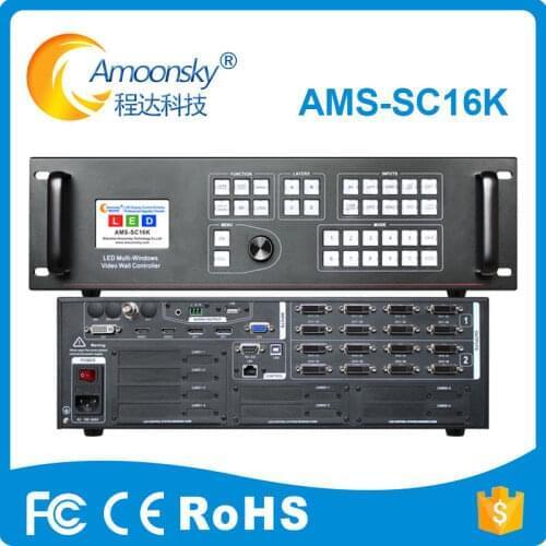 4K Input Multi-window Splicer AMS-SC16K 8-Channel Splicing Processor support 16 sending cards for led large screen splicing