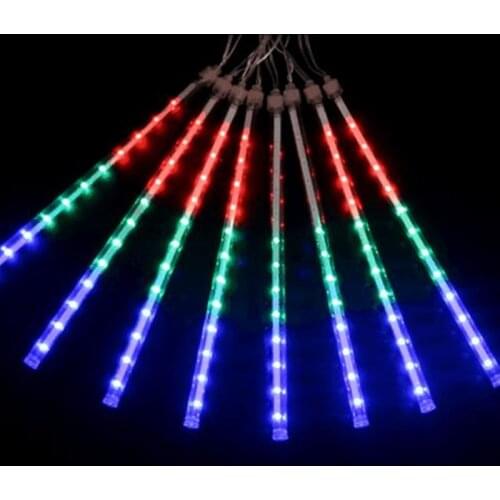 50/30cm 8 Tube Waterproof Meteor Shower Rain LED String Lights Outdoor Garden Tree Christmas Decoration for Home Tree EU/US Plug