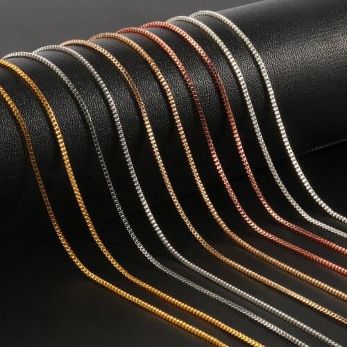 50cm 12pcs Wholesale Metal Open Link Necklace Chains Box Shape with Lobster Clasps for Jewelry Making DIY Accessories Supplies