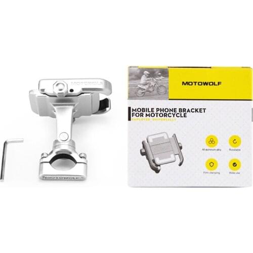 Aluminum Handlebar Mount Holder 360 Degree Rotating Universal Bicycle Phone Holder Clip for Cell Phone Bike Motorcycle Phone