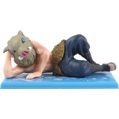 Anime Demon Slayer Kimetsu No Yaiba Hashibira Inosuke Lying Ver. PVC Action Figure Collectible Mini Model Toy