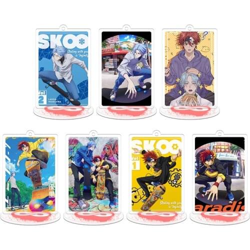 Anime SK8 the Infinity Cosplay Reki Snow Miya Cheery Blossom Acrylic Stands Model Desk Decor Fans Collection Props Keychains