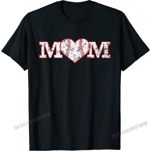 Baseball Mom Softball Heart Shirt, Mother Gift Mama Tops Shirt Latest Printed Cotton Student T Shirts Normal