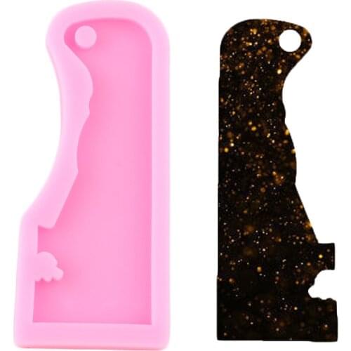 Shiny Delaware Usa Map Silicone Mold DIY Craft Keychains Molds Pendant Polymer Clay Mould Jewelry Making Necklace Moulds