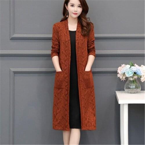 Plus Size 5XL Women Cardigan Sweater 2019 Spring Autumn Floral Printed Knitted Sweater Laides Fashion Large Coat XL-5XL PZ2187