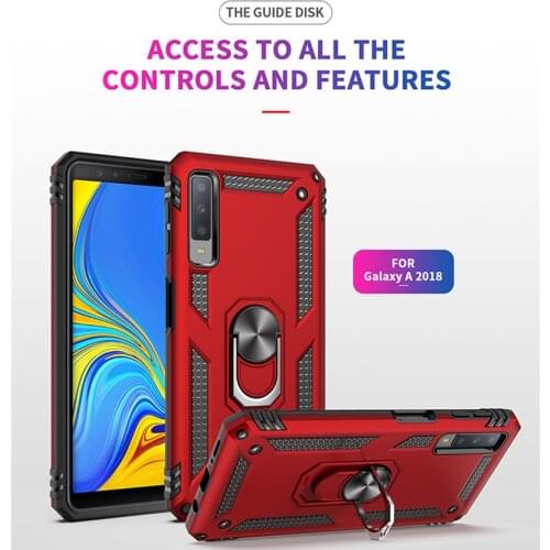For Samsung Galaxy A7 2018 Case A750F Magnet Car Ring Stand Holder Cover For Galaxy A7 2018 A 7 2018 A750F SM-A750F Coque Funda