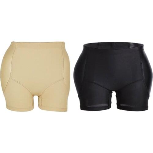 Women Tummy Control Mid Rise Panties Sexy Seamless Fixed Padded Butt Lifter Enhancer Underwear Briefs Shapewear Shorts