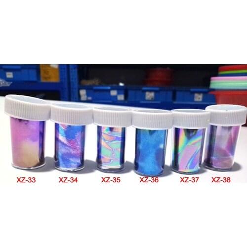 6 Rolls Gradient Starry Stickers Nail Foil 4*120cm Holo Glitter Transfer Sticker Holo Pink Star nail foil for nail art- 1m x 4cm