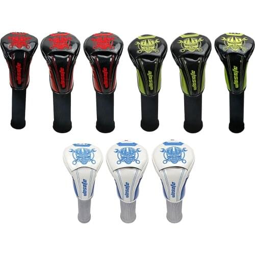 Golf Driver Headcover PU Leather No.1/3/5 Club Head Cover Guard W/ No. Tag