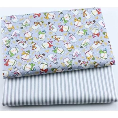 Cotton fabric DIY for kids' wear Making Clothes Curtain Table quilting fabric Cloth Fabric cartoon snowman Printed telas algodon