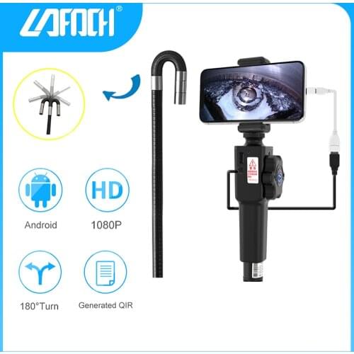 Engine Drain Pipe Inspection Camera IP67 Waterpoor Camera Borescope Vedioscope with 180 Degree Articulating 8.5mm Diameter Probe