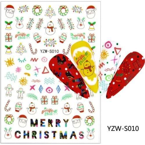 Maple Leaf Nail Stickers Adhesive DECAL FOR NAIL Art Sticker Stickers For Nails Geometric Nail Decals Santa Decor Chirstmas