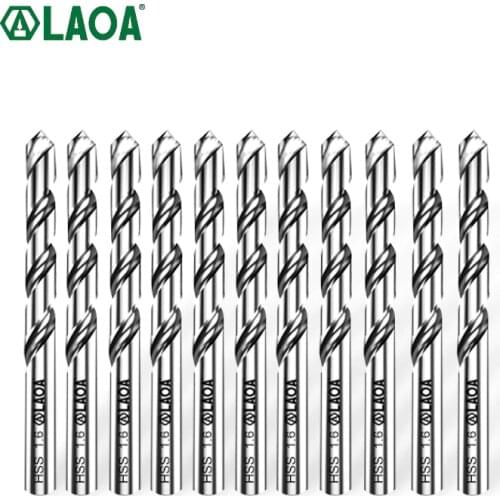 LAOA 10pcs HCS Drill Bits for Metal 2.6-4.5mm Straight Shank Drill Bits Electric Drills Parts Metal Process