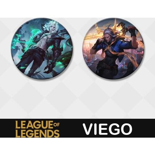 League of Legends Badge Viego LOL Champions Brooch Assassin Pin 58mm Metal Badges Icon Hot Games Clothing Backpack Decor Gift