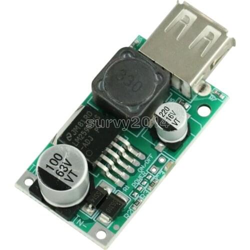 LM2596HV 5V DC-DC Step Down Buck Converter Module 9V 12V 24V 36V 48V to 5V 3A USB Charger Module Board