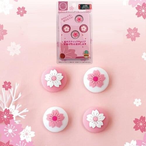 Cute Sakura Pink Flower Nintend Thumb Stick Grip Cap Joystick Cover For Nintendo Switch Lite Joy-con Controller Thumbstick Case