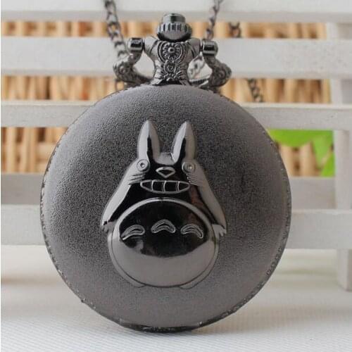 My Neighbor Totoro Japanese Animated Film Movie Totoro Dial Quartz Pocket Watch Necklace Men Women Boy Girl Pocket Watch 20pcs