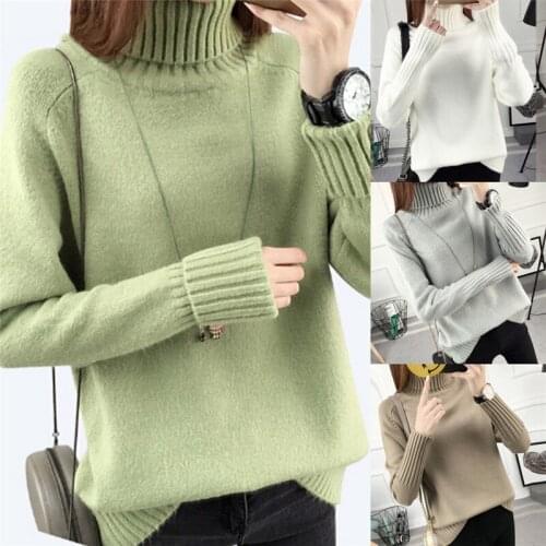 New Thick Warm Turtleneck Sweater Women Autumn Winter Tricot Jumper Women Sweaters And Pullovers Female Knitted Tops