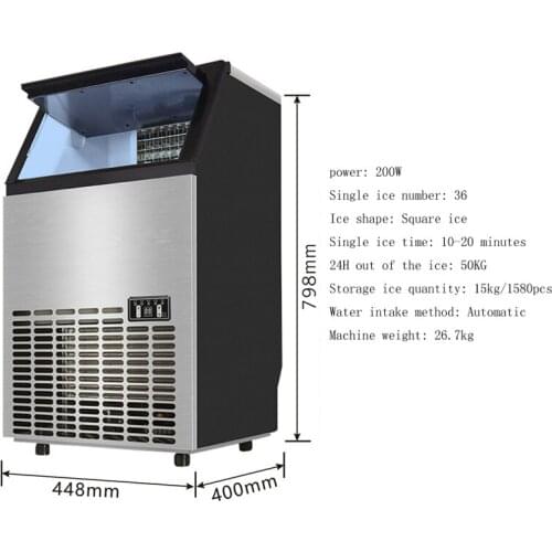New Arrival luxury ice maker machine commercial 50 KG daily capacity ice cubes ice blocks wholesale