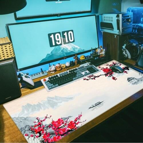 Landscape Flower Comfort Gaming Mousepad Big Computer Gaming Mousepad Anti-slip Natural Rubber with Locking Edge Mouse Mat