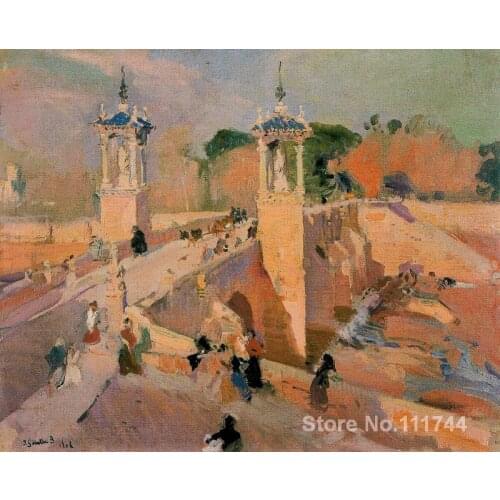 Beach scenes Puente de Real by Joaquin Sorolla y Bastida paintings for home decoration High quality Handmade