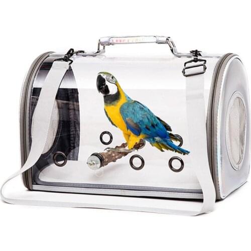 Portable Clear Bird Cage Lightweight Pvc Breathable Bird Parrots Airy Cage Travel Bag Easy Cleaning Pet Supply