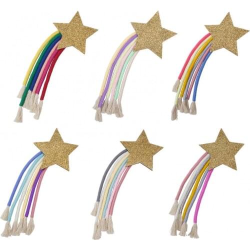 Lucky Star Rainbow Tapestry Craft Knitting Tassel Wall Hanging Pendant Decor
