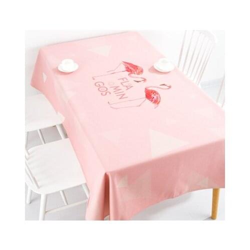 Pink flamingo table cloth linen tablecloth cotton cover towel thick antependium party home banquet outdoor decoration desk round