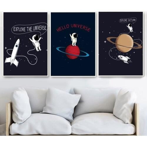 Nordic Modern Outer Space Digital Painting Poster And Printed Picture Canvas Painting Living Room Home Wall Art Decoration