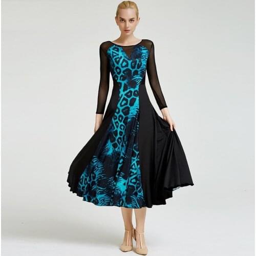 Modern Dance Costumes Spanish Flamenco Dress Woman Ballroom Dresses Leopard Waltz Dress Dance Wear Standard Dance Dress
