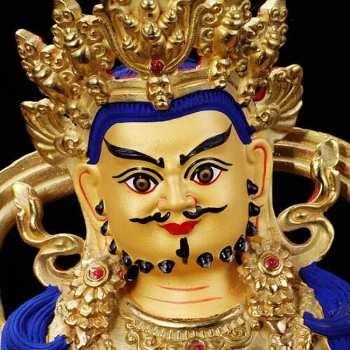 Special Offer -High grade Buddha 22CM HOME Company Money drawing Gilding Gold-plated Yellow Jambhala fortune god Buddha statue