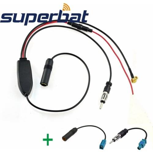 Superbat FM/AM to DAB/DAB+/FM/AM Car Radio Aerial Amplifier/Converter/Splitter and Fakra Aerial Adaptor Cable