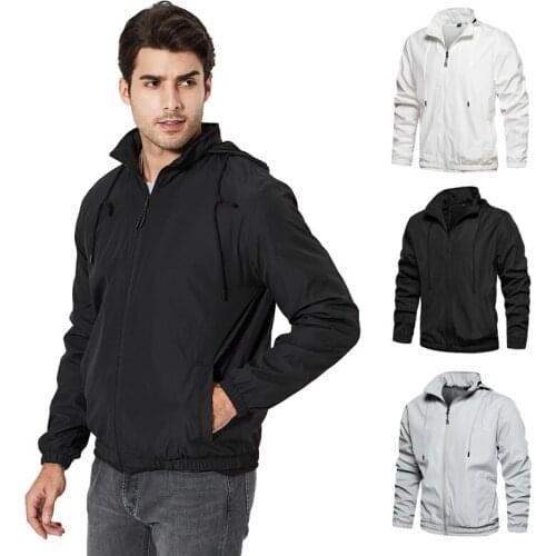 Windproof Jogging Coat Hoodies Men Spring Autumn Sport Jacket Running Windbreaker Sportswear Man Gymwear Workout Sport Clothing