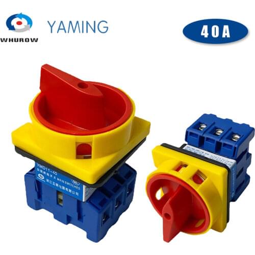 Isolator switch YMD11-40A load break switch universal power cut off switch on-off 40A 3P changeover cam switch 6 sliver contacts