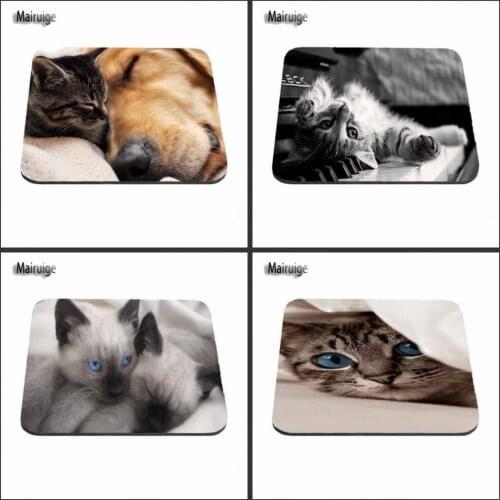 High Quality New square Blue Eye cat Rubber Soft Gaming Mouse Games Black Mouse pad 18*22cm and 25*29cm And 25*20cm