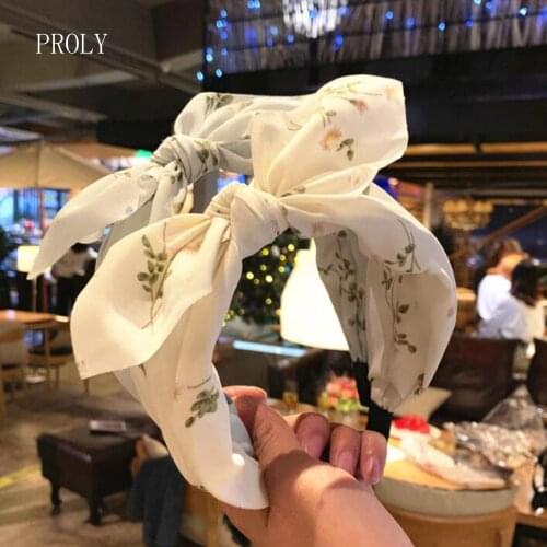 PROLY New Fashion Women Headband Big Bowknot Flower Hairband Fresh Summer Headwear Adult Hair Accessories Wholesale