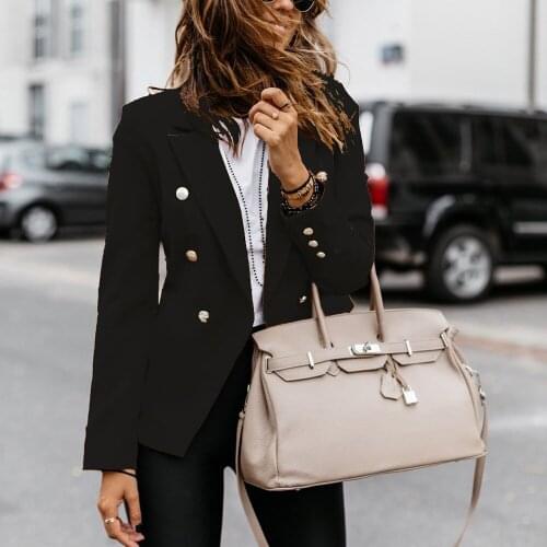 Womens Casual Lapel Temperament Blazer Jacket Autumn And Winter Women Clothing Warm Cardigan Coat