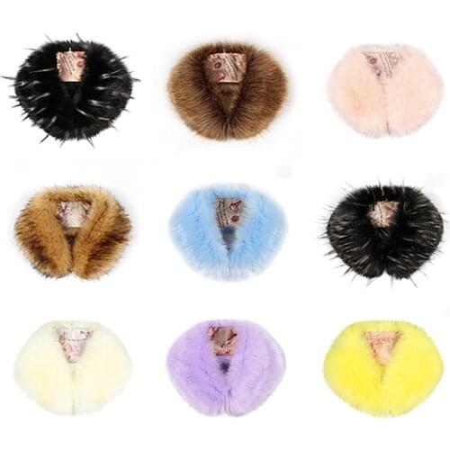 Women Scarf Faux Fur Coat Scarves Luxury Raccoon Neck Warmer Collar Winter Warm Natural Fur Collar