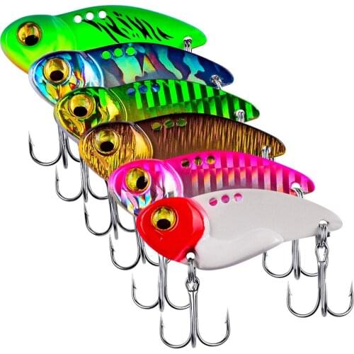 1pcs Metal VIB 6 colors Fishing Lure Vibration Spoon Hard Baits with Crankbait Wobbler Swimbait Cicada VIB Tackle