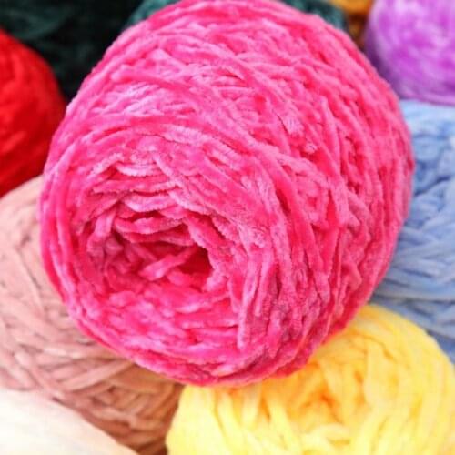 100G Chenille Gold Velvet Coral Velvet Scarf Handmade Diy Woven Sweater Baby Childrens Woolen Group Thick Wool Yarn Knitting