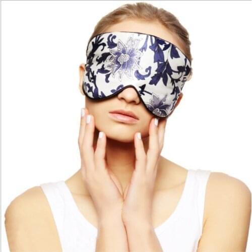 Womens Mens 100% Pure Silk Filled Eye Mask Cover Eyeshade Blindfold Sleep Eye Patch bed 100pcs