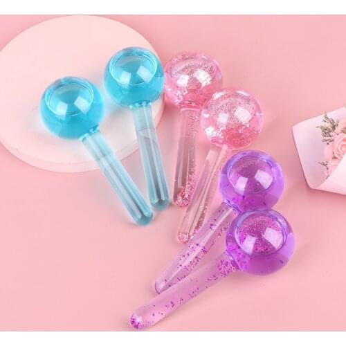 2PC/Box Large Beauty Ice Hockey Energy Beauty Crystal Ball Facial Cooling Ice Globes Water Wave Face and Eye Massage Skin Care