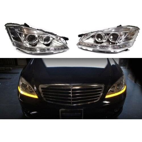 For 2006 2007 2008 2009 Mercedes Benz W221 S550 S-Class Xenon Facelift LED Headlights LR