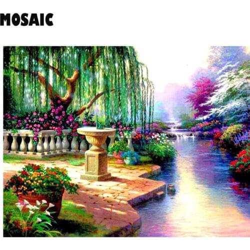 5D DIY Full square/round drill diamond Painting garden river kits diamond embroidery landscape Diamond mosaic Home Deco gift