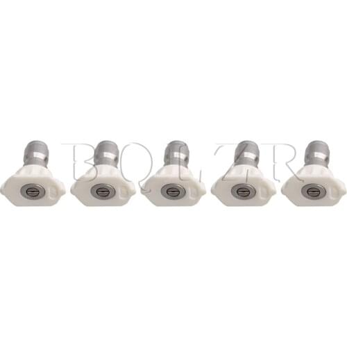 5x BQLZR Stainless Steel Plastic 40 Degree Pressure Washer Spray Nozzles Tips 1.0/1.2/1.4/1.6/2.0mm Hole Dia 1/4" Quick Connect