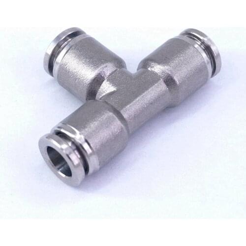 8MM OD Tube Pneumatic Tee Branch 304 Stainless Steel Connector Quick Fittings Anticorrosion Antioxidation Antioxidation