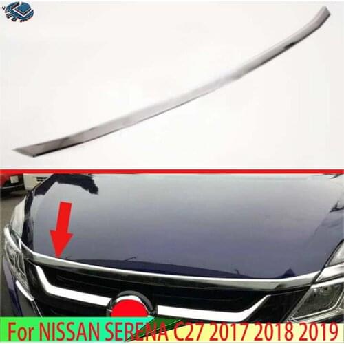 For NISSAN SERENA C27 2017 2018 2019 ABS Chrome Front Hood Bonnet Grill Grille Bumper Lip Mesh Trim Cover